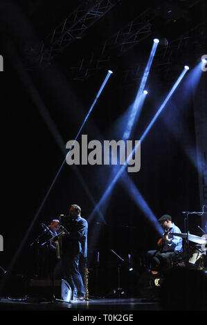 Brno, Repubblica Ceca. 20 Mar, 2019. Jazzista Ondrej Stveracek suona con il suo quartetto jazz durante il suo progetto spaziale entro Jazzfest Brno, Repubblica Ceca, il 20 marzo 2019. Credito: Igor Zehl/CTK foto/Alamy Live News Foto Stock