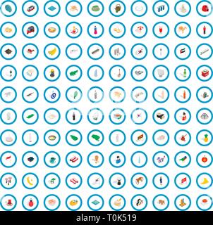 100 islam set di icone isometrica 3d style Illustrazione Vettoriale