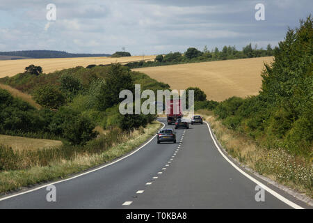 Wiltshire, Inghilterra auto sulla A303 Trunk Road Foto Stock