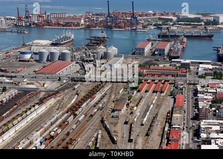 VERACRUZ.- Vista aerea de la terminar maritima del puerto. /FOTOJAROCHA.COM/ Saul Ramirez /NortePhoto Foto Stock