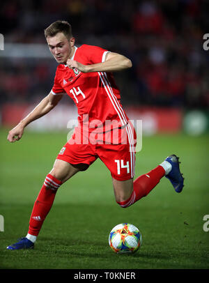 Il Galles Ryan siepi durante la International amichevole al Racecourse Ground, Wrexham. Foto Stock