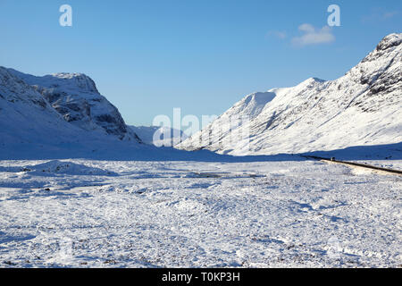 Glencoe in inverno, Scozia, Gran Bretagna. Foto Stock