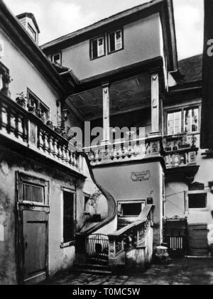 Geografia / viaggi, Germania, Wuerzburg, edificio, Hof zum Stachel, cortile interno, vista, circa 1930, Additional-Rights-Clearance-Info-Not-Available Foto Stock