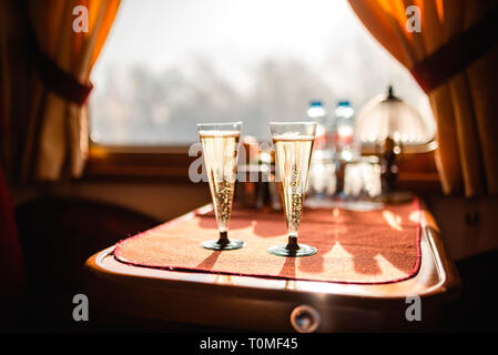 Drink di benvenuto su Trans-Siberian Railway Foto Stock