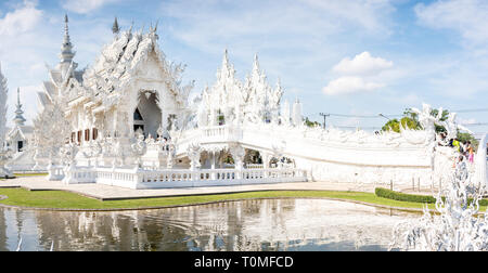 Wat Rong Khun tempio, Chiang Rai, Thailandia Foto Stock
