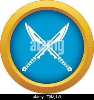 Giapponese tanto daggersicon vettore blu isolato Illustrazione Vettoriale