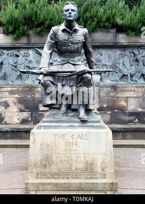 La Scottish American Memorial chiamato il call 1914 nella zona ovest di Princes Street Gardens Edinburgh Scozia Scotland Foto Stock