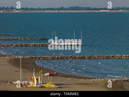 Spiaggia del Lido di Venezia, regione Veneto, Venezia, Italia Foto Stock