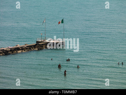 Il Lido di Venezia jetty, regione Veneto, Venezia, Italia Foto Stock