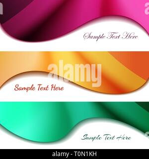 Tre astratto banner aziendale. Illustrazione Vettoriale. Illustrazione Vettoriale