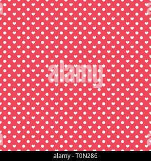 Cuore forme pois rosa modello senza giunture Illustrazione Vettoriale