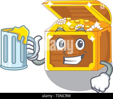 Con succo tesoro cartoni subacqueo in acqua Illustrazione Vettoriale