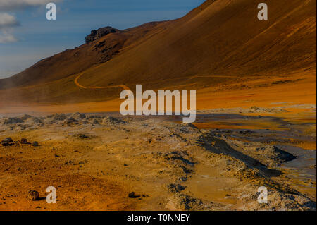 Vulcano Islanda Area Hot Spot Sorgenti Termali Foto Stock