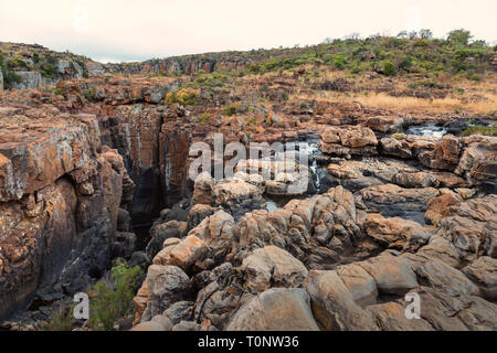 Il paesaggio scoscese a Bourke's Luck buche Foto Stock