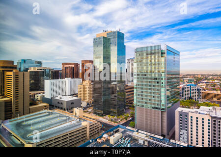 Phoenix, Arizona, Stati Uniti d'America cityscape nel centro cittadino nel pomeriggio. Foto Stock