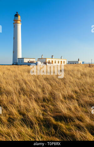 Barns Ness Lighthouse vicino a Dunbar Scozia. Foto Stock