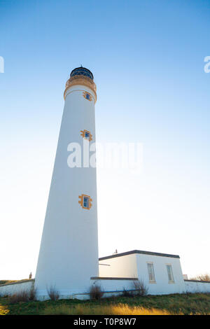 Barns Ness Lighthouse vicino a Dunbar Scozia. Foto Stock