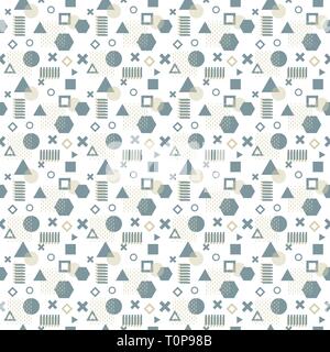 Alla moda carte di Memphis. Abstract seamless pattern. In stile retrò texture, pattern e gli elementi geometrici. Moderno design abstract dei poster, coprire, scheda Illustrazione Vettoriale