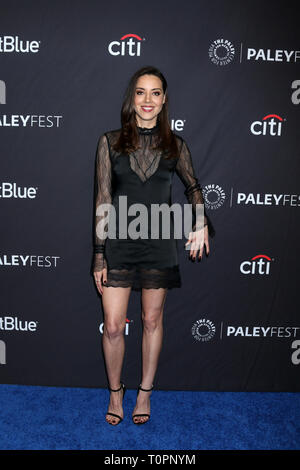 Los Angeles, CA, Stati Uniti d'America. Xxi Mar, 2019. LOS ANGELES - MAR 21: Aubrey Plaza al PaleyFest - ''Parchi e Ricreazione'' decimo anniversario Reunion presso il Teatro Dolby su Marzo 21, 2019 a Los Angeles, CA Credito: Kay Blake/ZUMA filo/Alamy Live News Foto Stock