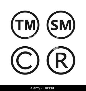 Copyright, marchio registrato, smartmark set di icone illustartion vettore Illustrazione Vettoriale