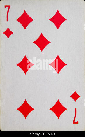 Carte da gioco Card sette dei diamanti, vestito di diamanti Foto Stock