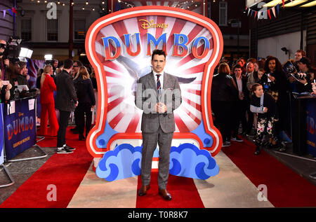 Colin Farrell che frequentano la premiere europeo di Dumbo tenutosi a Curzon Mayfair, Londra. Foto Stock