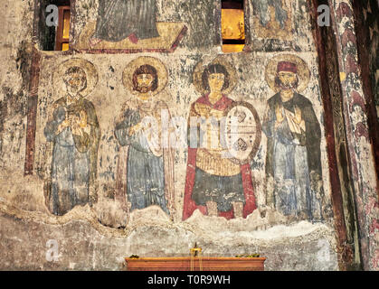 Foto & Immagine di Vardzia grotta medievale chiesa della Dormizione interno secco dipinti, parte della grotta città e monastero di Vardzia, Erusheti Mo Foto Stock