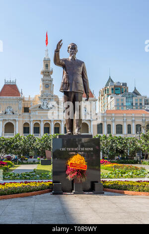 Statua di Ho Chi Minh città di Ho Chi Minh, Vietnam. Foto Stock