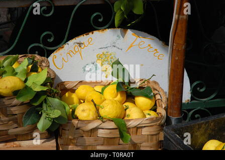 Cinque Terre dei limoni Foto Stock