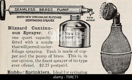Dreer lampadine di piante, arbusti e Dreer lampadine di piante, arbusti e semi per caduta di piantare : autunno 1937 dreersbulbsplant1937henr Anno: 1937 Blizzard continu- le unità organizzative dell'irroratrice. Di una capacità di Quart, equipaggiato con un ugello che permetterà ai sensi- fogliame di spruzzatura. Il serbatoio è realizzato di cop- per e la pompa in ottone. Questo è a nostro parere, l'irroratrice migliori del suo tipo mai offerto. $2.25 postpagato. Gli sprinkler in gomma. Ideale per syringing e la spruzzatura di piante da interni. 6 oz. lineare o angolare, collo 85c: 8 oz. $1.10; 10 oz. $1.25 postpagato. Impianto di gomma irroratore nella preparazione di soluzioni a spruzzo accuratezza di misura Foto Stock