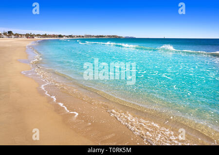 Platja Prat d'En Fores Spiaggia di Cambrils Tarragona a Costa Dorada di Catalogna Foto Stock