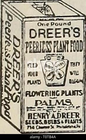 Dreer's 1901 Calendario giardino (1901) Dreer's 1901 Calendario giardino dreers1901giardino1901henr Anno: 1901 -HENRTADREER-PHIIAKIPHIAM OARDEti requisiti 197 fertilizzanti. Per la FARH, prato e giardino e serra. Dobbiamo mantenere solo il più alto grado di fertilizzanti. Procurarsi le nostre forniture dalla onorevole case, i nostri clienti potranno ricevere il pieno valore. I prezzi dei fertilizzanti sono soggette a modifica senza preavviso. Tutti i concimi f. o. b., Philadelphia. l&GT;reer'.s piee-meno Plaut Cibo per piante da interni. Questo è uno di ihe molto migliore e più attentamente odoile piepared&GT;s alimenti vegetali sul mercato, essendo interamente s Foto Stock