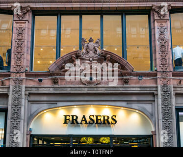 Facciata di Fraser Department Store, Buchanan Street, Glasgow, Scotland, Regno Unito Foto Stock