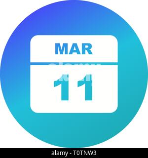 Marzo xi data su un singolo giorno calendario Foto Stock