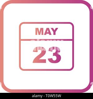 23 maggio Data in un unico giorno calendario Foto Stock
