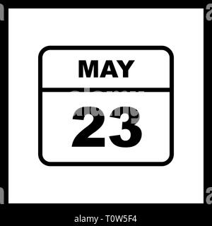 23 maggio Data in un unico giorno calendario Foto Stock
