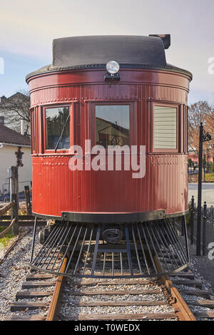 Un semovente auto rampa, talvolta chiamato doodlebug o hoodlebug a Strasburgo Rail Road in Lancaster County Pennsylvania, STATI UNITI D'AMERICA Foto Stock