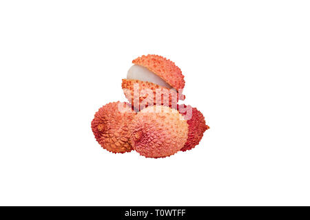 Asian litchi frutto su sfondo bianco isolato 2019 Foto Stock