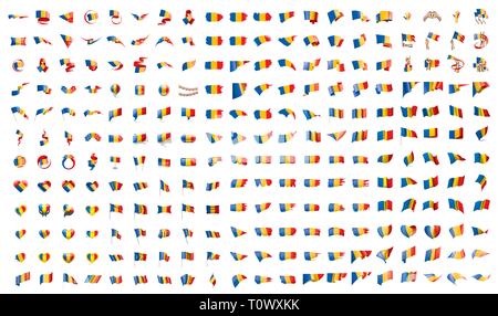 Grande raccolta di vettore di bandiera del Ciad Illustrazione Vettoriale