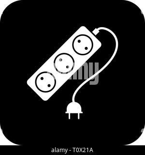 Immagine che mostra il cavo di prolunga icona Foto Stock