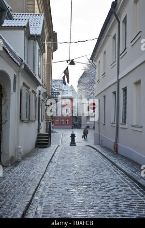 Street in Riga, Lettonia Foto Stock