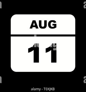 Agosto xi data su un singolo giorno calendario Foto Stock