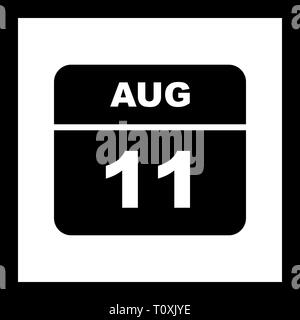 Agosto xi data su un singolo giorno calendario Foto Stock