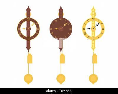 Parete orologio classico colore originale Illustrazione Vettoriale