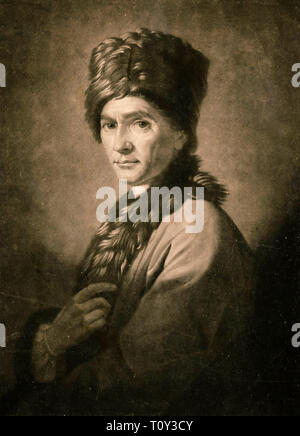 David Martin dopo incisione Allan Ramsay il ritratto di Jean Jacques Rousseau (1712 - 1778), 1766 Foto Stock