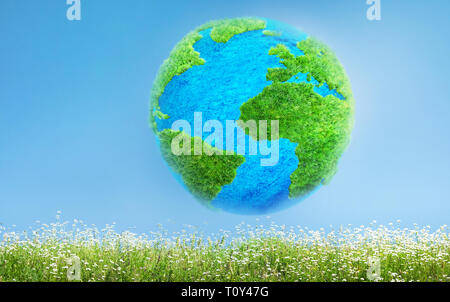 Terra verde 3D illustrazione Foto Stock