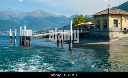 Anlegestelle für Schiffe und Boote, in Darvio, am Comer vedere Foto Stock