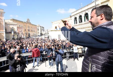 Foto Stefano Cavicchi - LaPressepolitica 22/03/2019 Matera - Italia elezioni regionali Basilicata 2019, Matteo Salvini a Matera Nella Foto Ministro Matteo Salvini Foto Stock