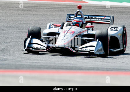 Austin, Texas, Stati Uniti d'America. 22 Mar, 2019. Forza di volontà #12 Chevrolet con il Team Penske in azione pratica 2 presso la Indycar Classic, il circuito delle Americhe di Austin, Texas. Mario Cantu/CSM/Alamy Live News Foto Stock
