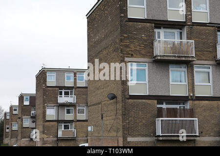 Alloggi sociali Sheffield, UK. Il Winn Gardens station wagon. Foto Stock